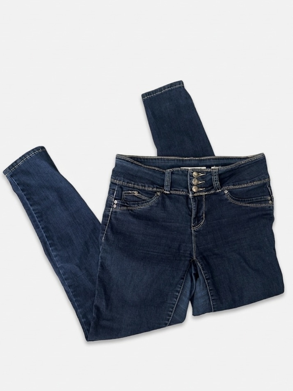 EUC Women’s Butt Lifting Mid Rise Dark Blue Denim YMI Jeans Size 7